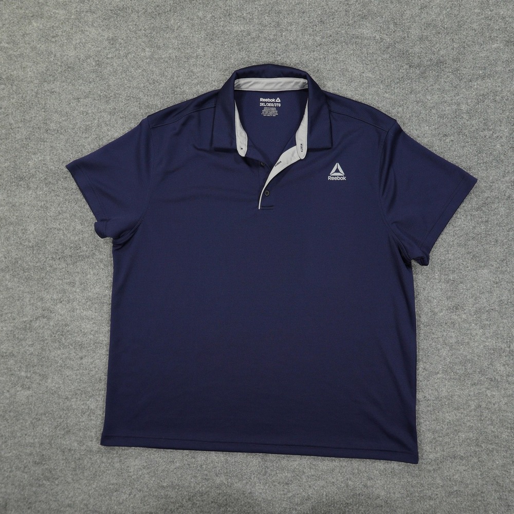 Reebok Polo Shirt Mens 3XL Navy Blue Performance Golf Short Sleeve Athletic